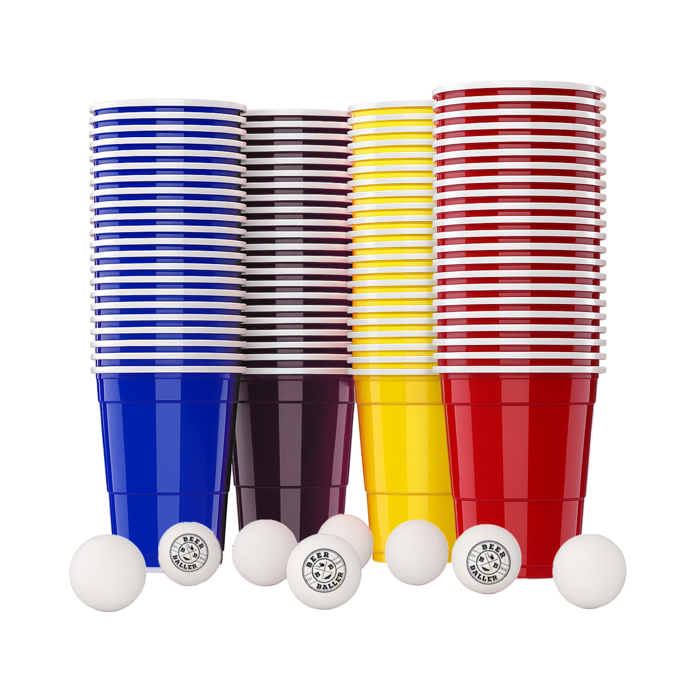 Beer Pong Becher Set Mixed (100x inkl. 12 Bälle)
