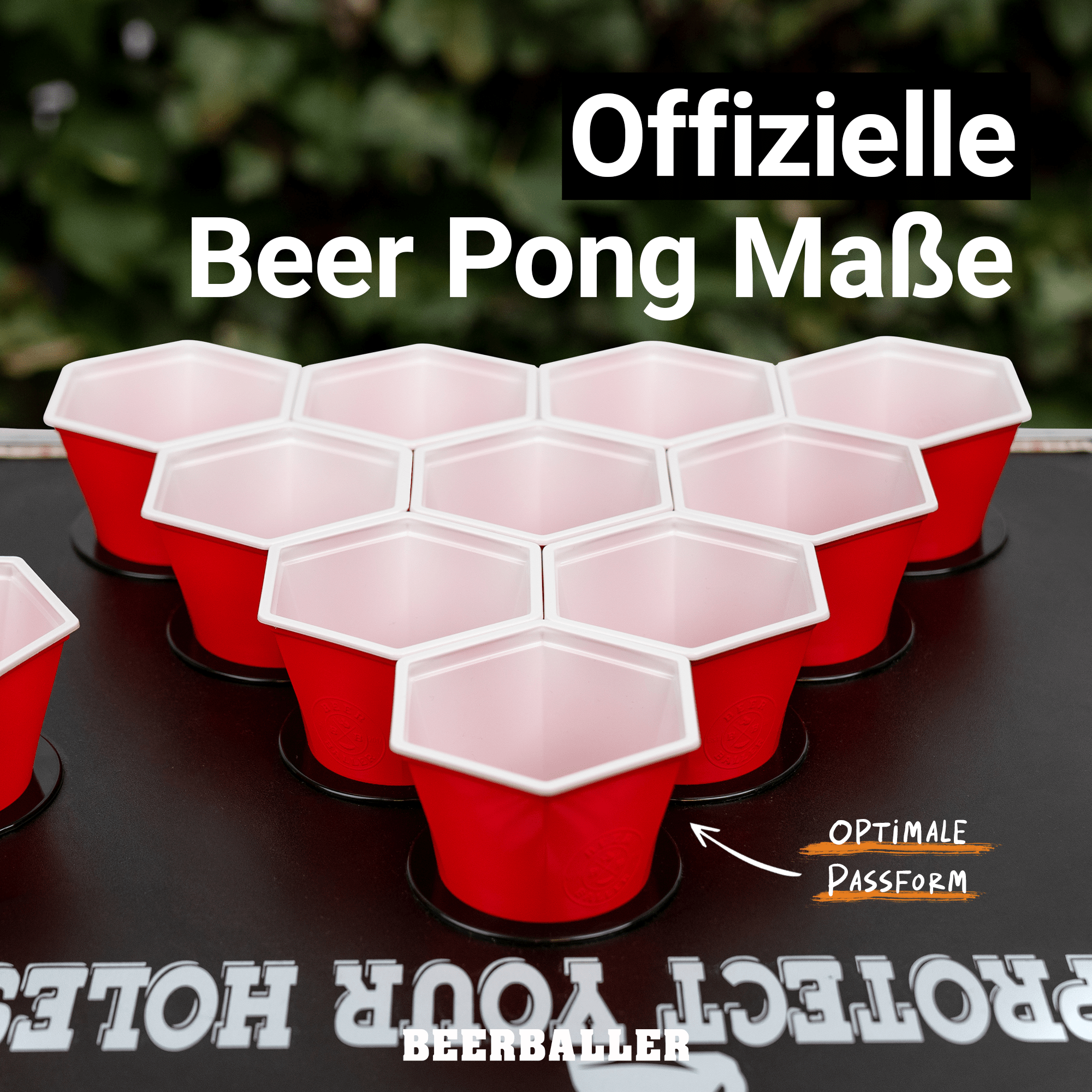 Hexa Beer Pong Becher Set Rot - BeerBaller