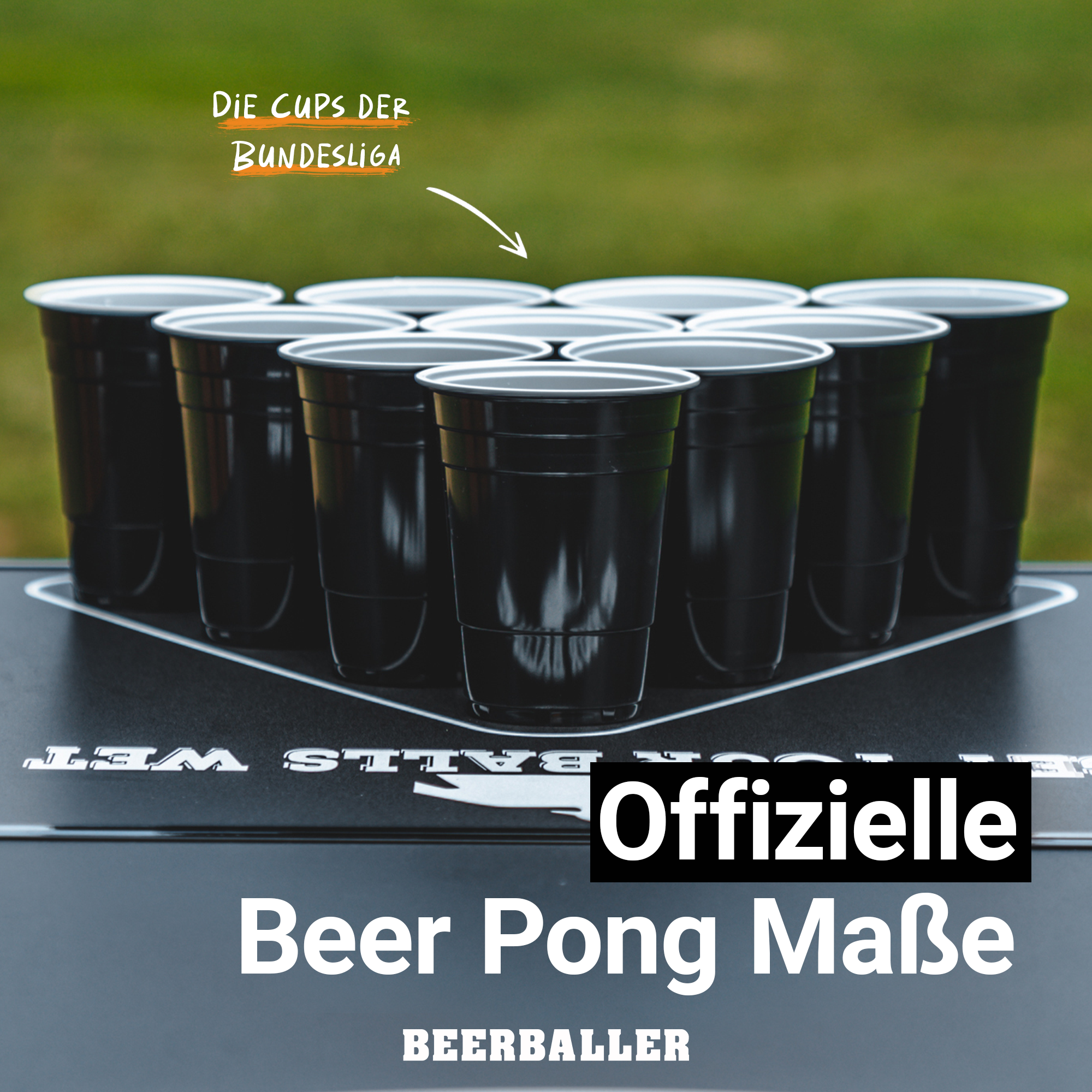 Beer Pong Becher Schwarz (800x + 96 Bälle)