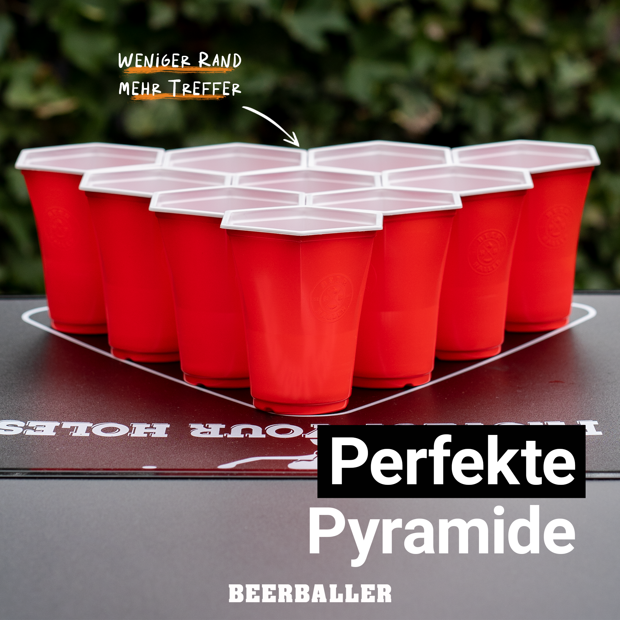 Hexa Beer Pong Becher Set Rot