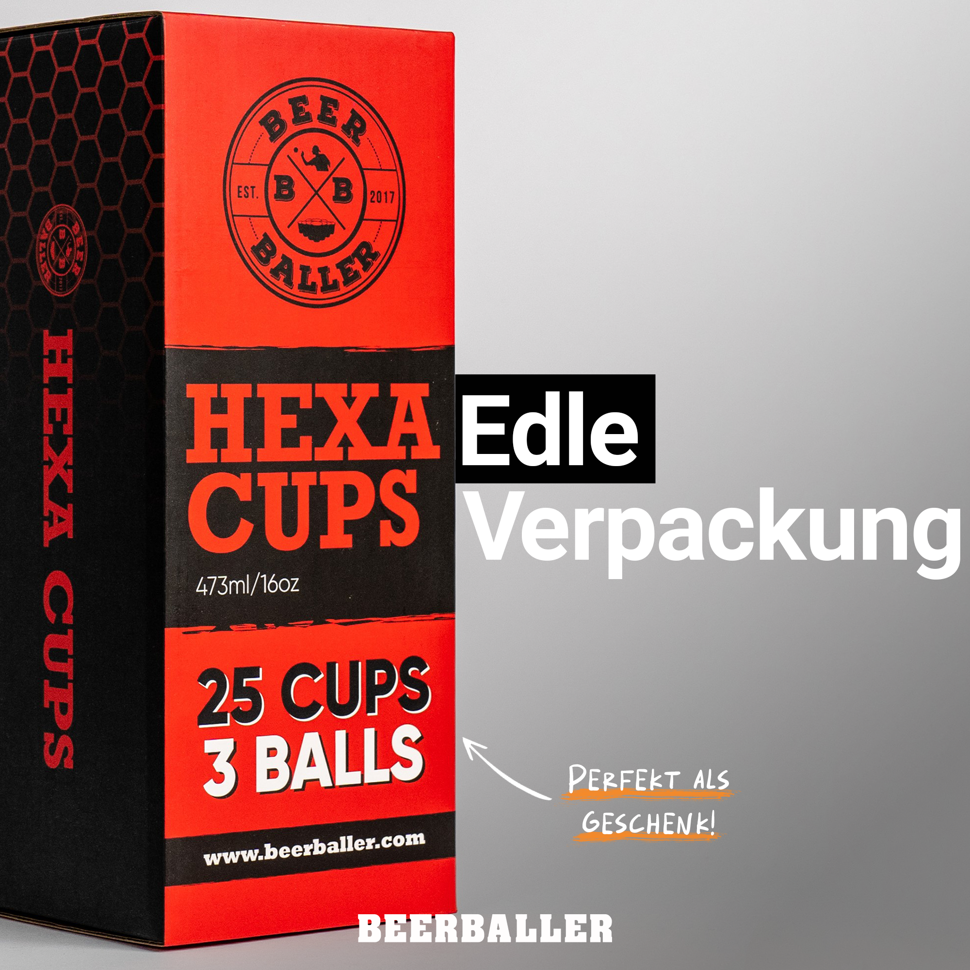 Hexa Beer Pong Becher Set Rot