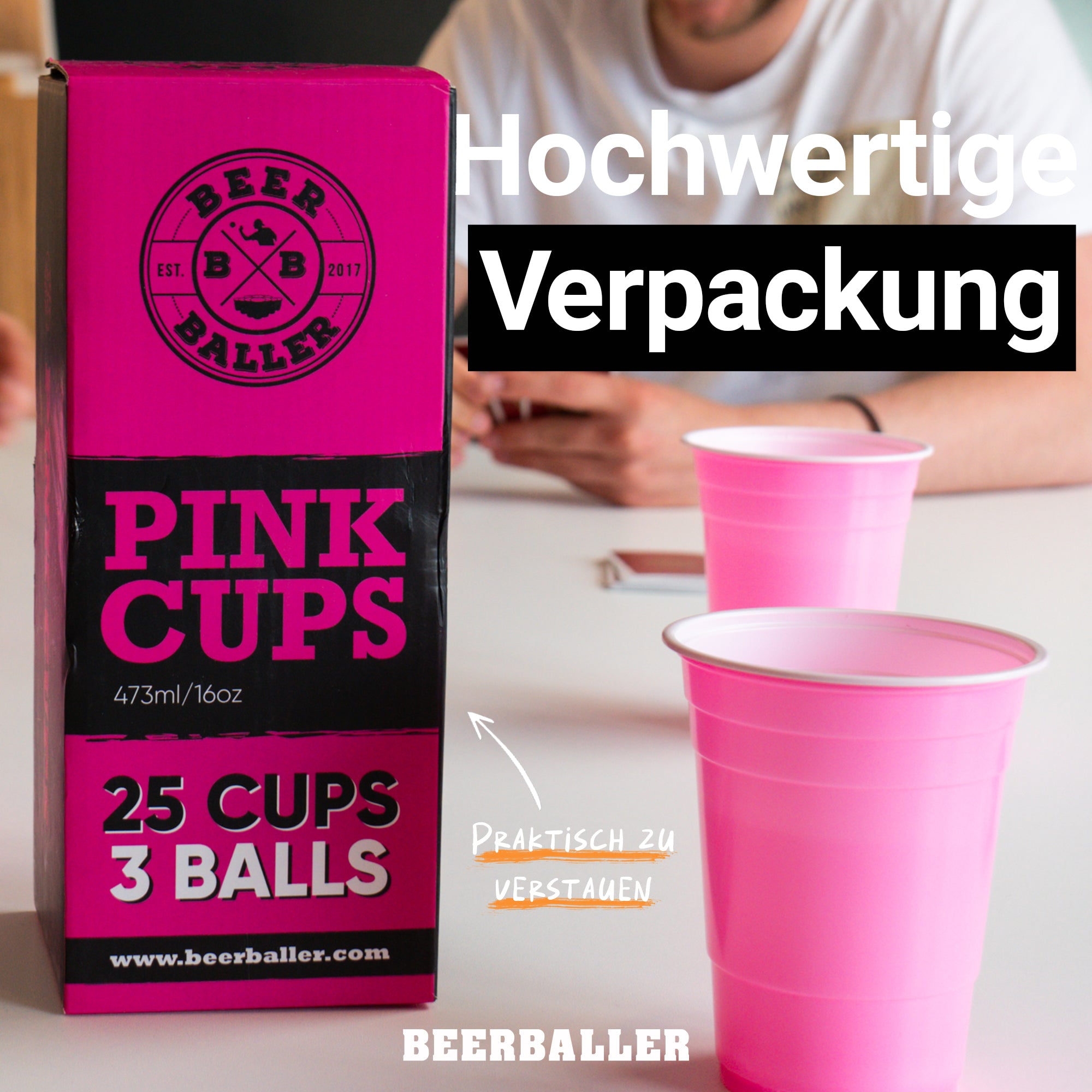 Beer Pong Becher Set Pink