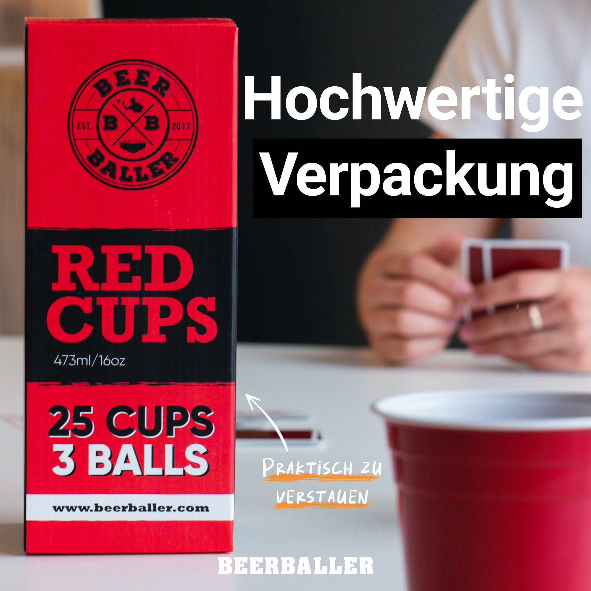 Beer Pong Becher Set Rot