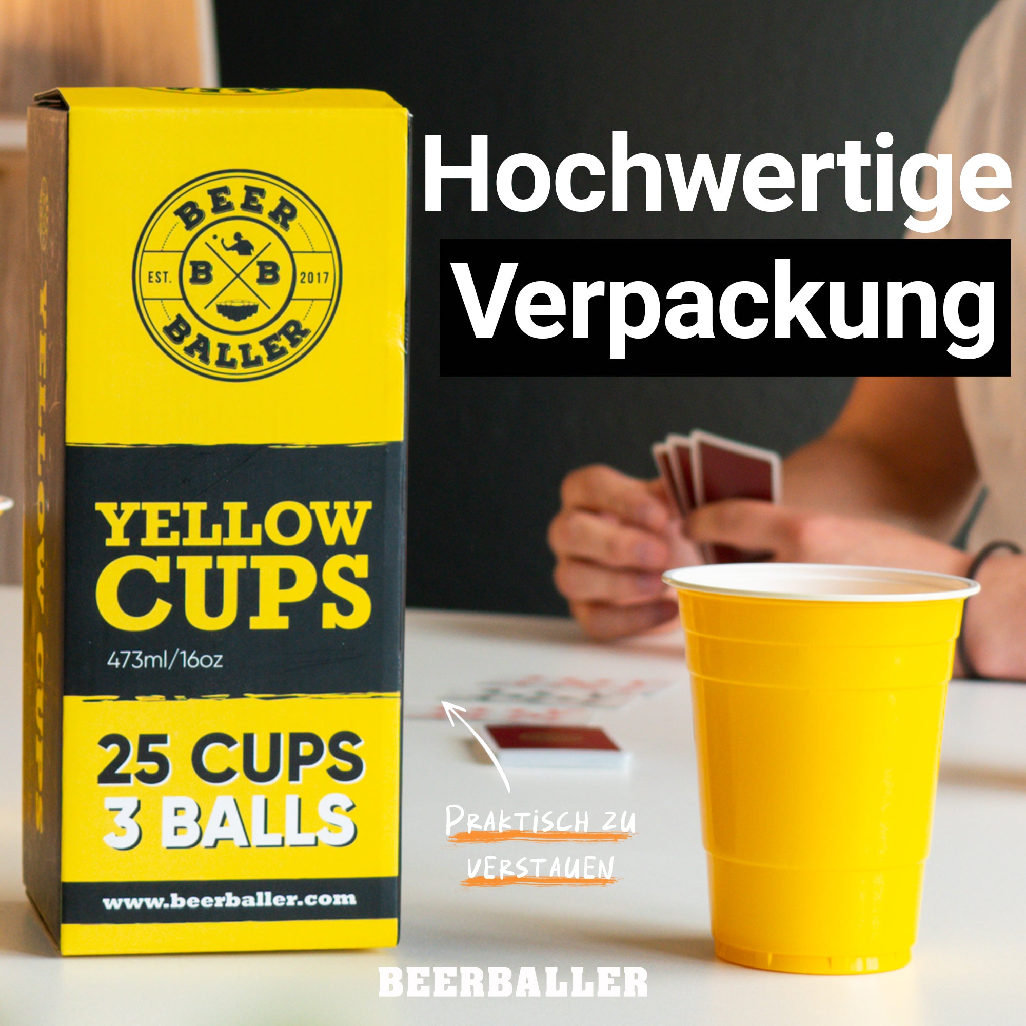 Beer Pong Becher Set Gelb