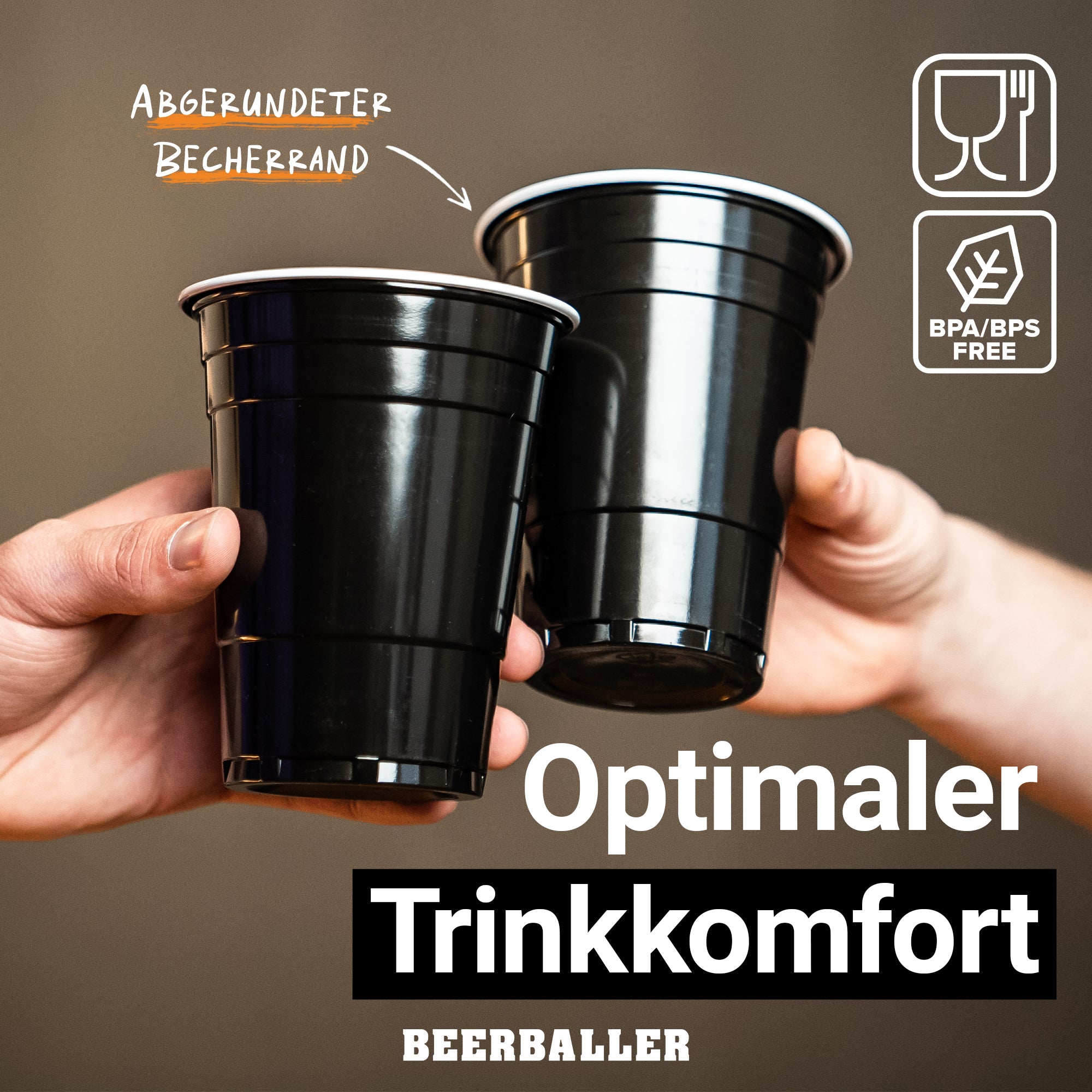 Beer Pong Becher Schwarz (800x + 96 Bälle)