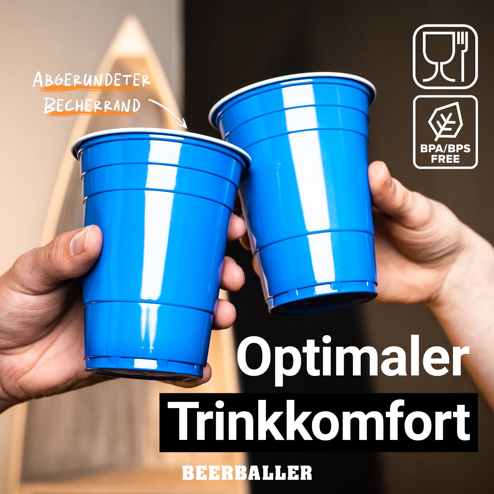 Beer Pong Becher Blau (800x + 96 Bälle)