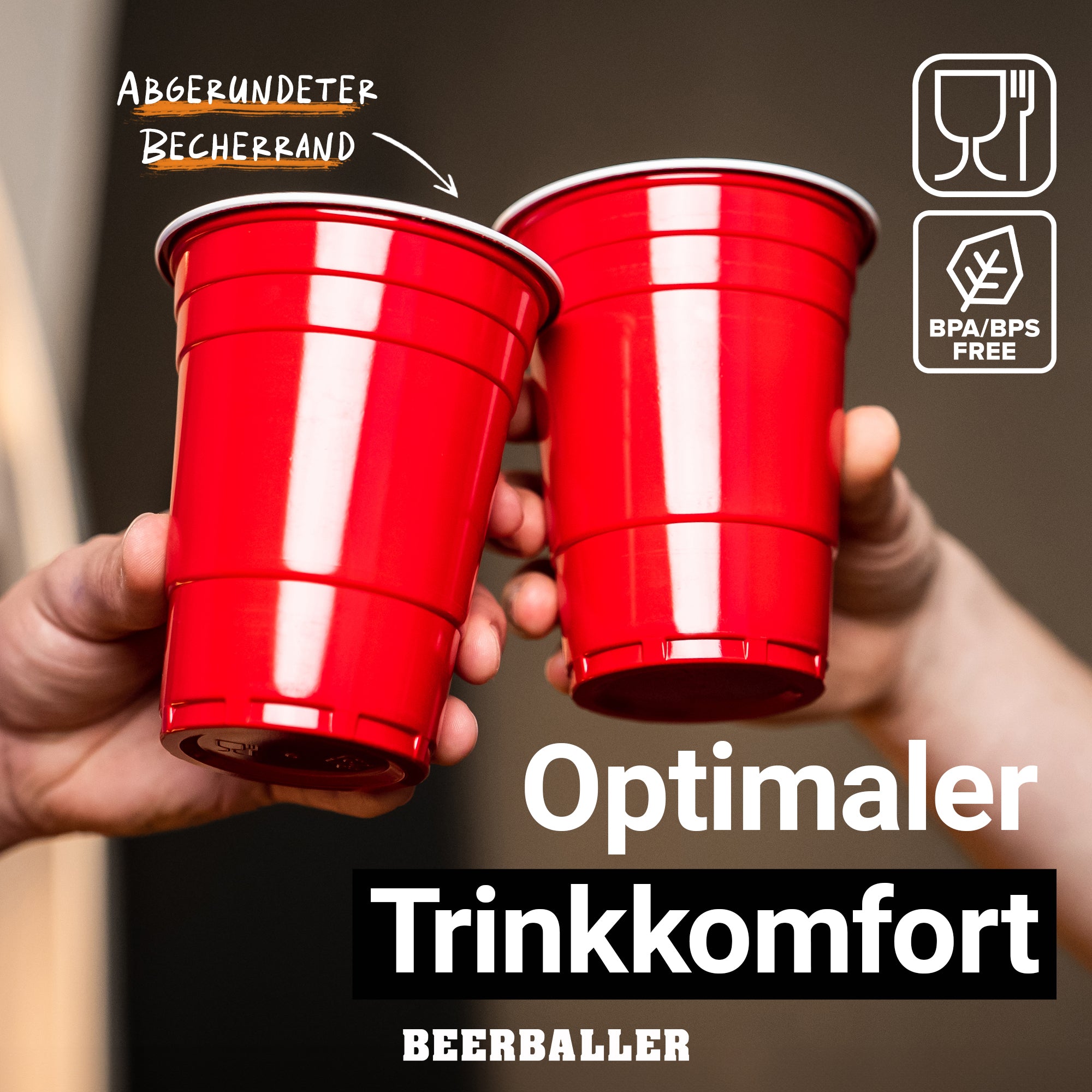 Beer Pong Becher Rot (800x + 96 Bälle)