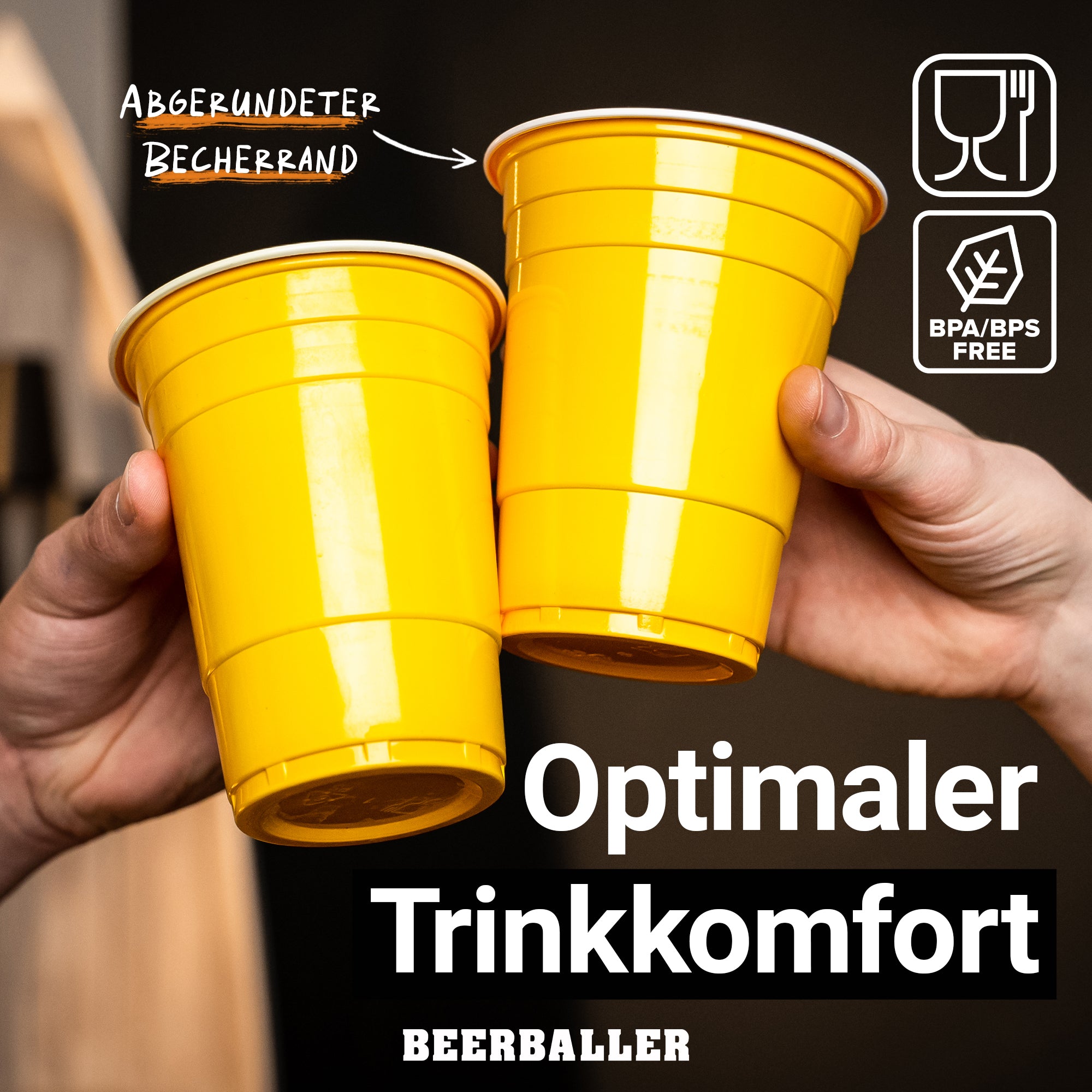 Beer Pong Becher Set Gelb
