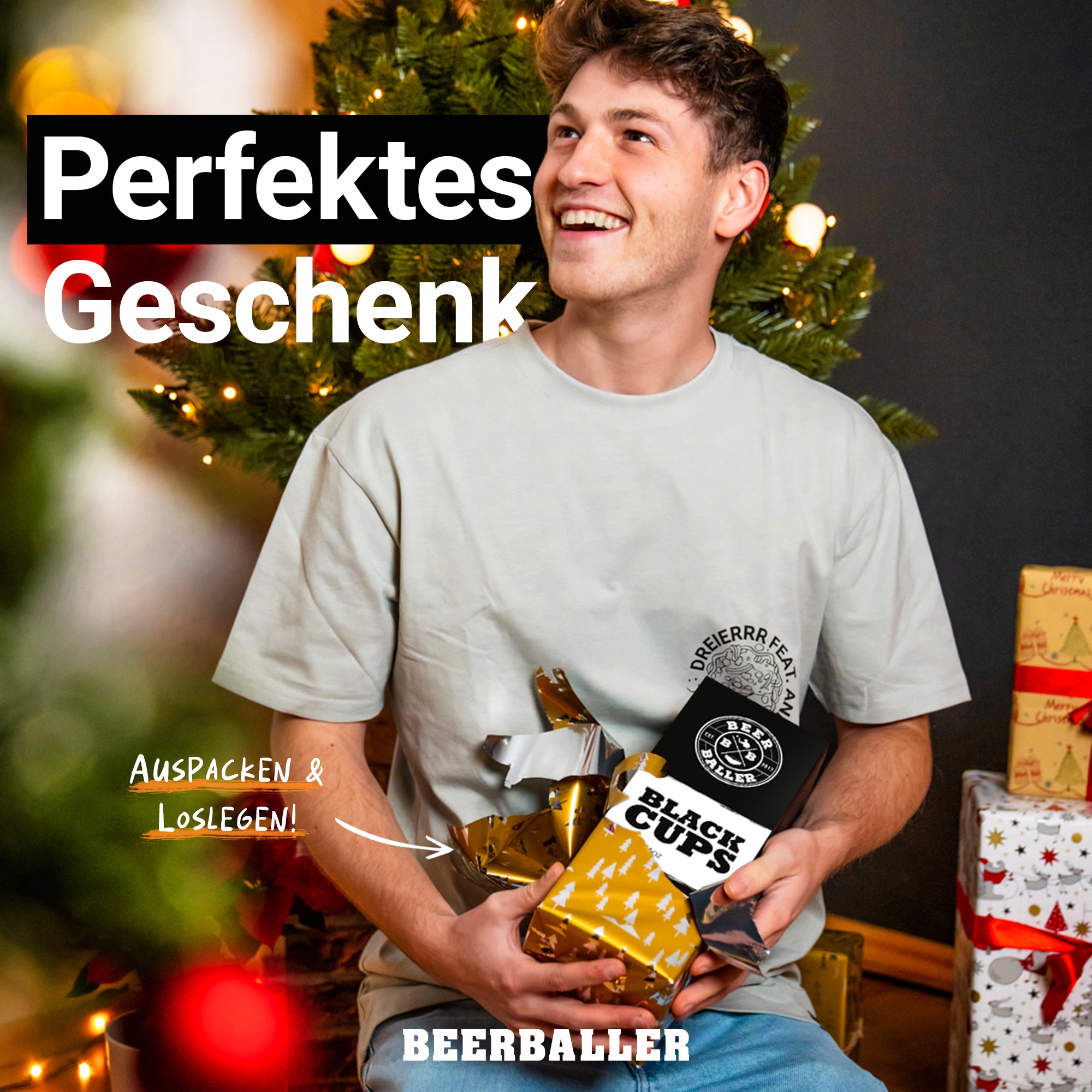 Beer Pong Becher Set Schwarz