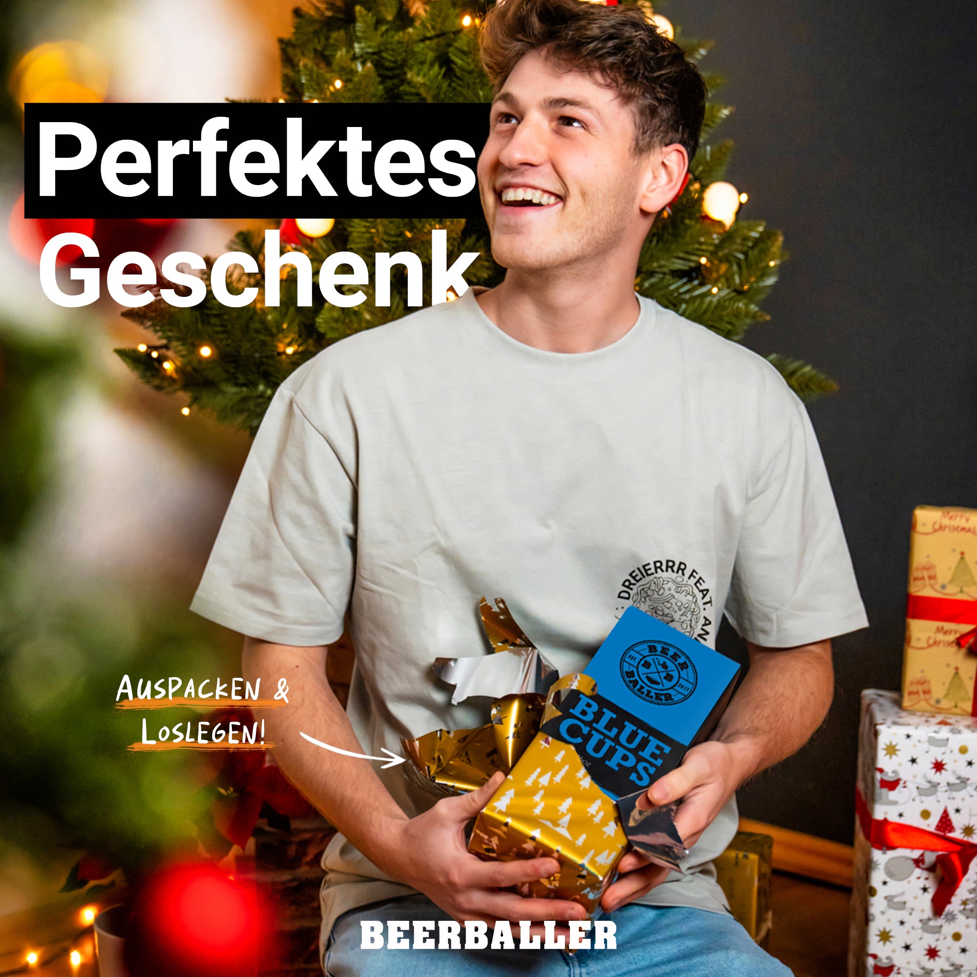 Beer Pong Becher Set Blau