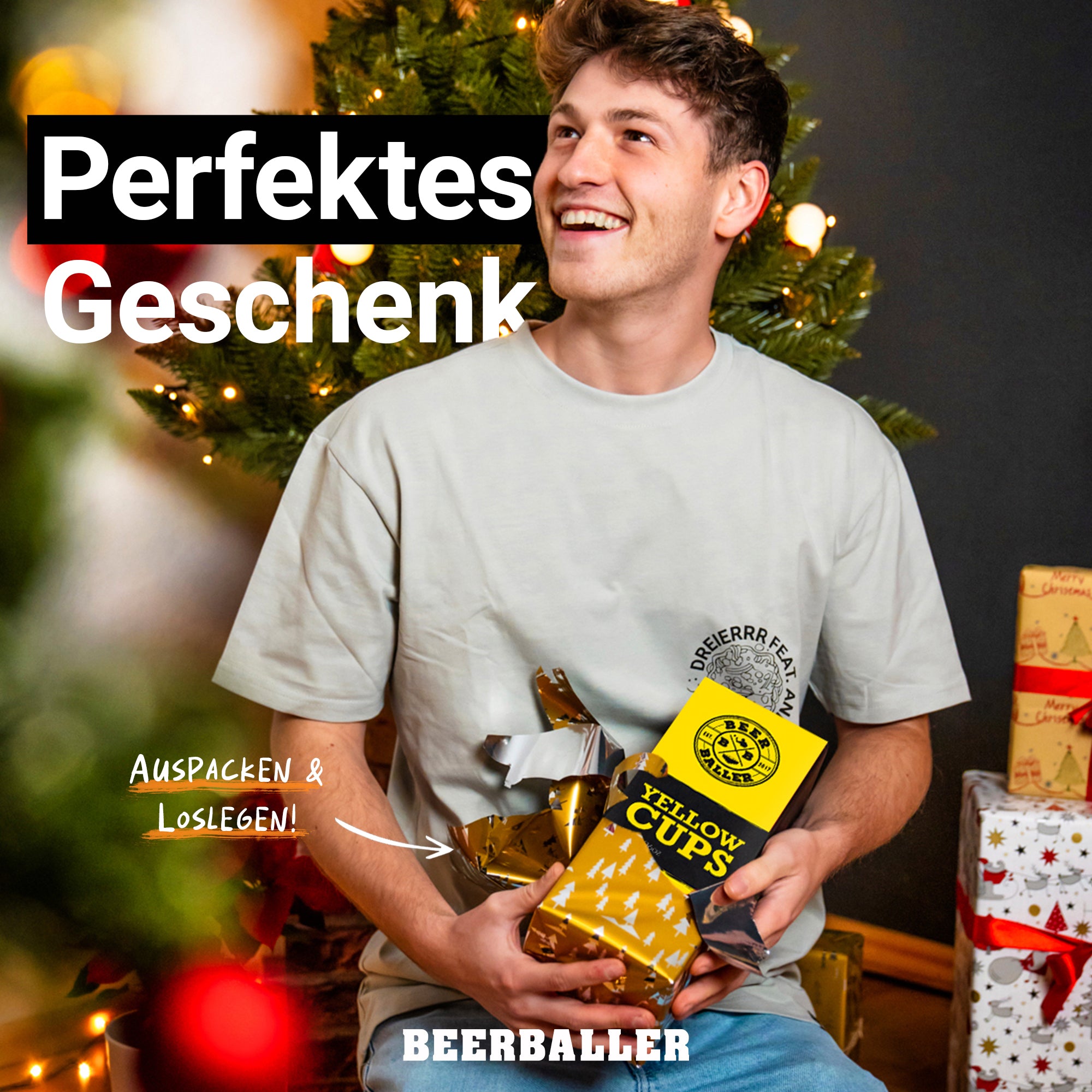 Beer Pong Becher Set Gelb