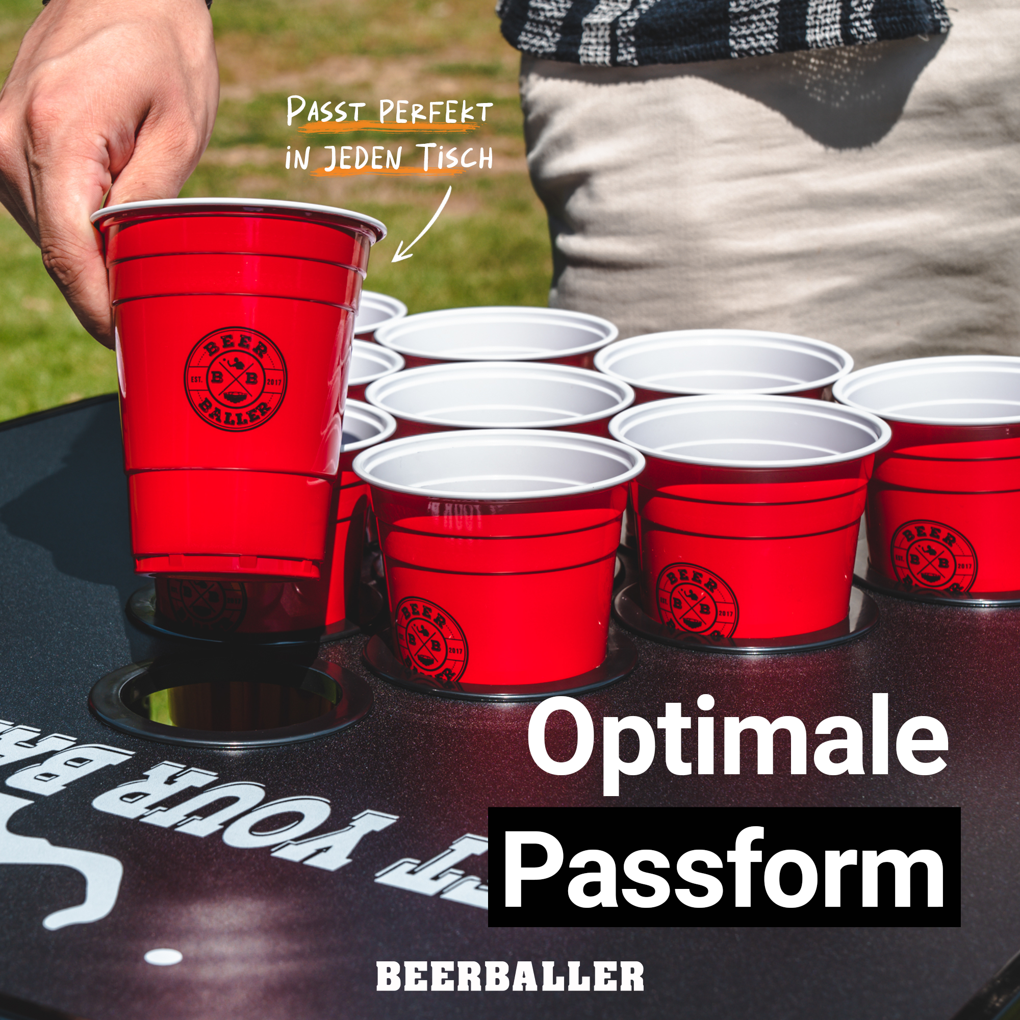 Beer Pong Becher Set Rot mit Logo
