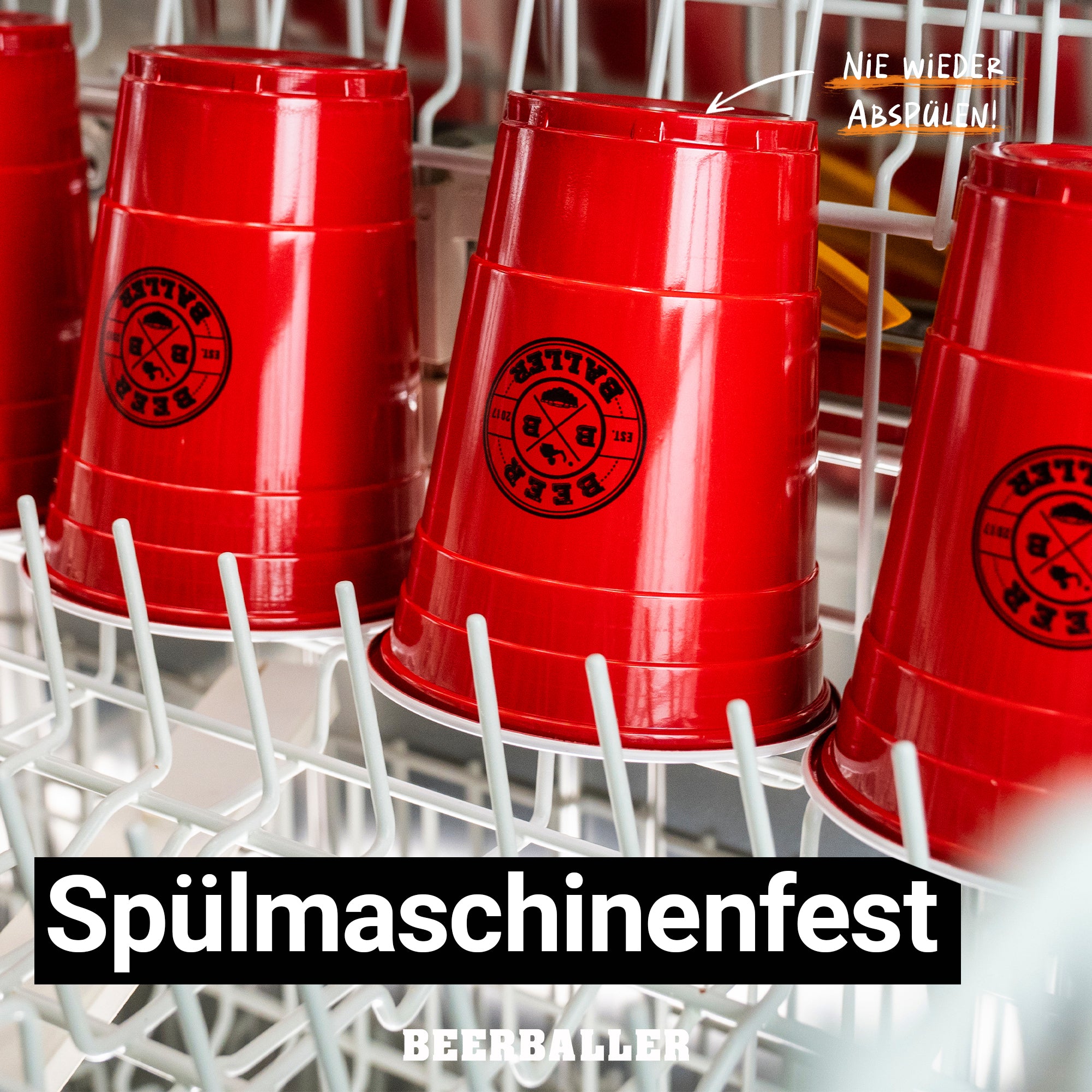 Beer Pong Becher Set Rot mit Logo
