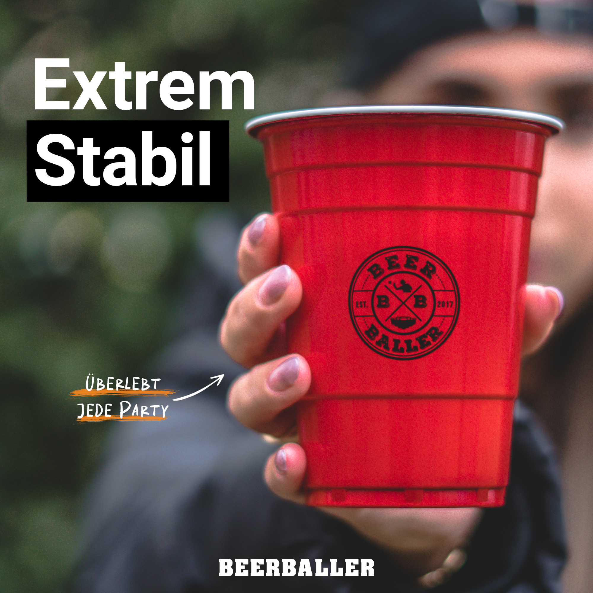 Beer Pong Becher Set Rot mit Logo