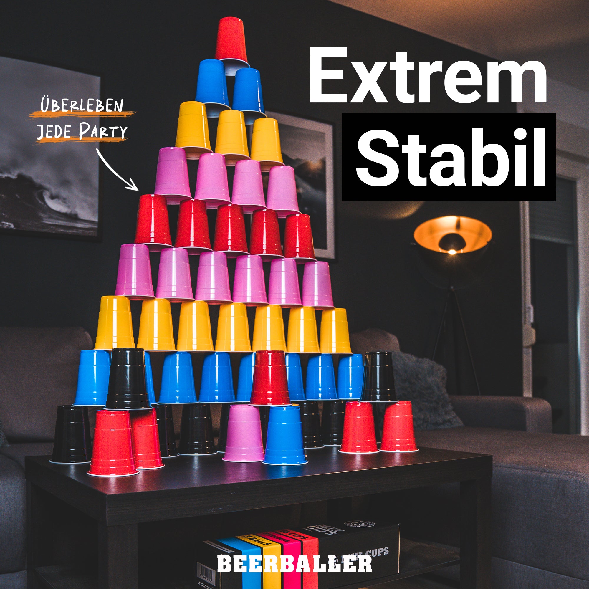 Beer Pong Becher Set Mixed (100x inkl. 12 Bälle)