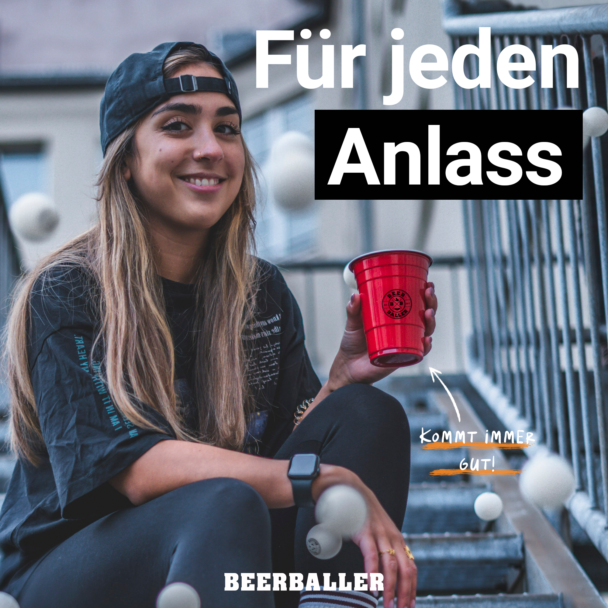 Beer Pong Becher Set Rot mit Logo