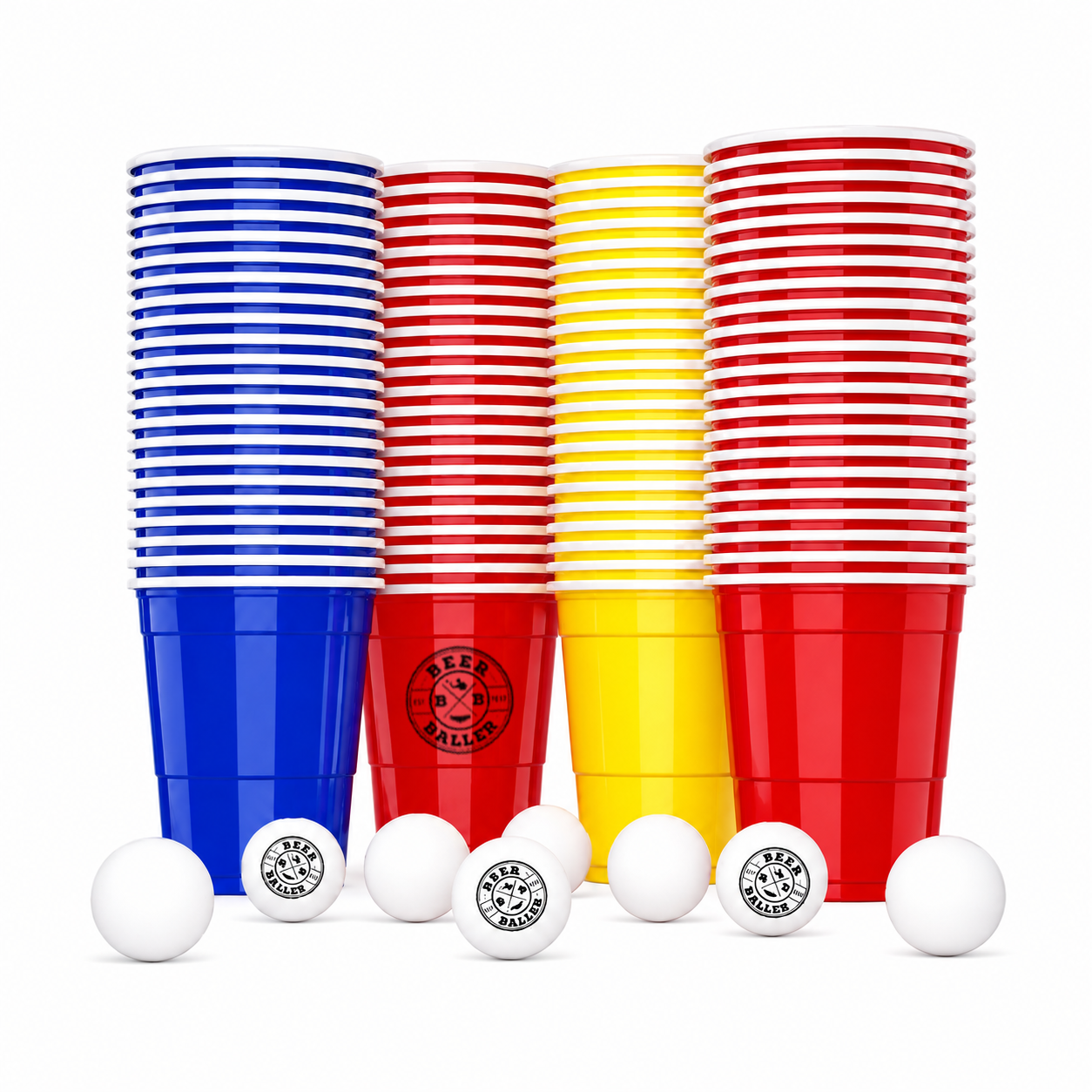 Beer Pong Becher Set Mixed (100x inkl. 12 Bälle)