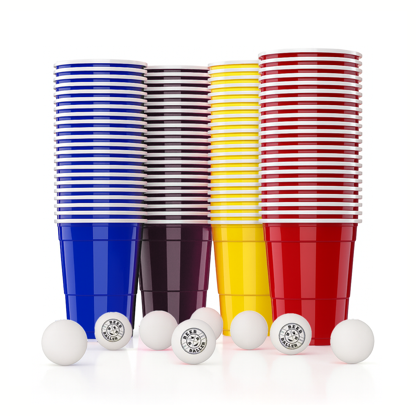 Beer Pong Becher Set Mixed (100x inkl. 12 Bälle)