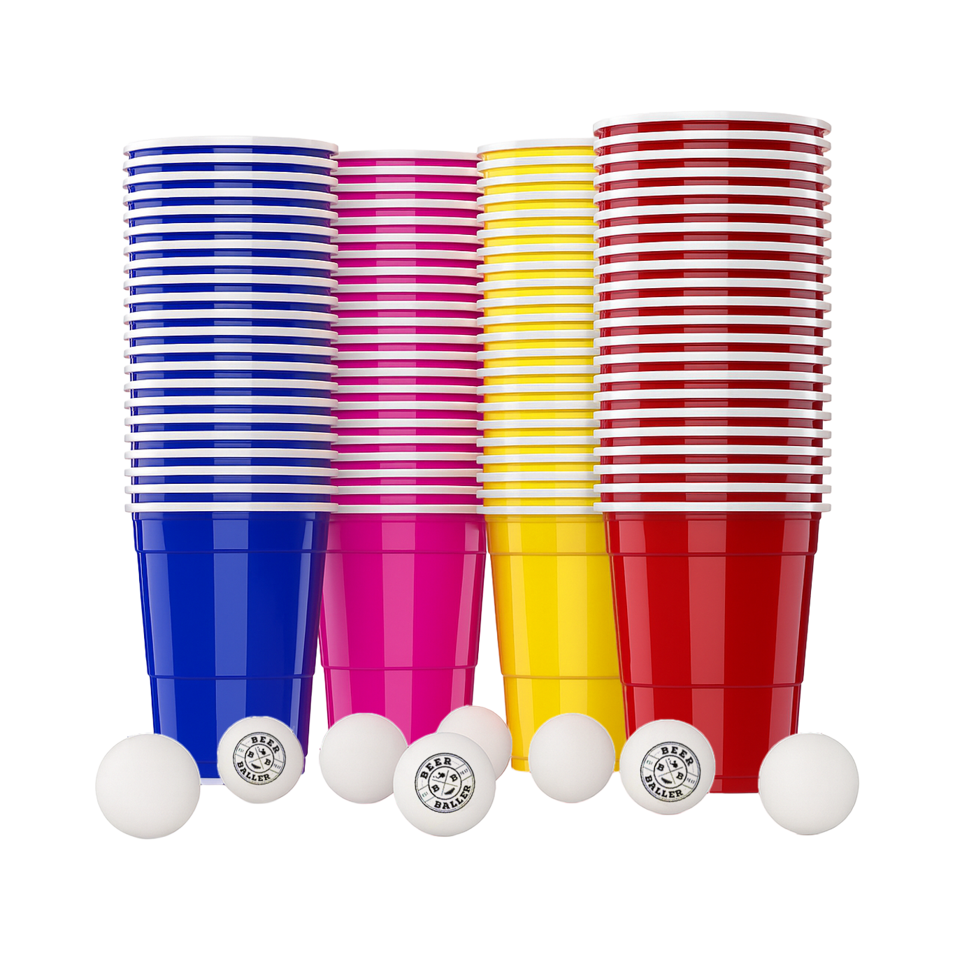 Beer Pong Becher Set Mixed (100x inkl. 12 Bälle)