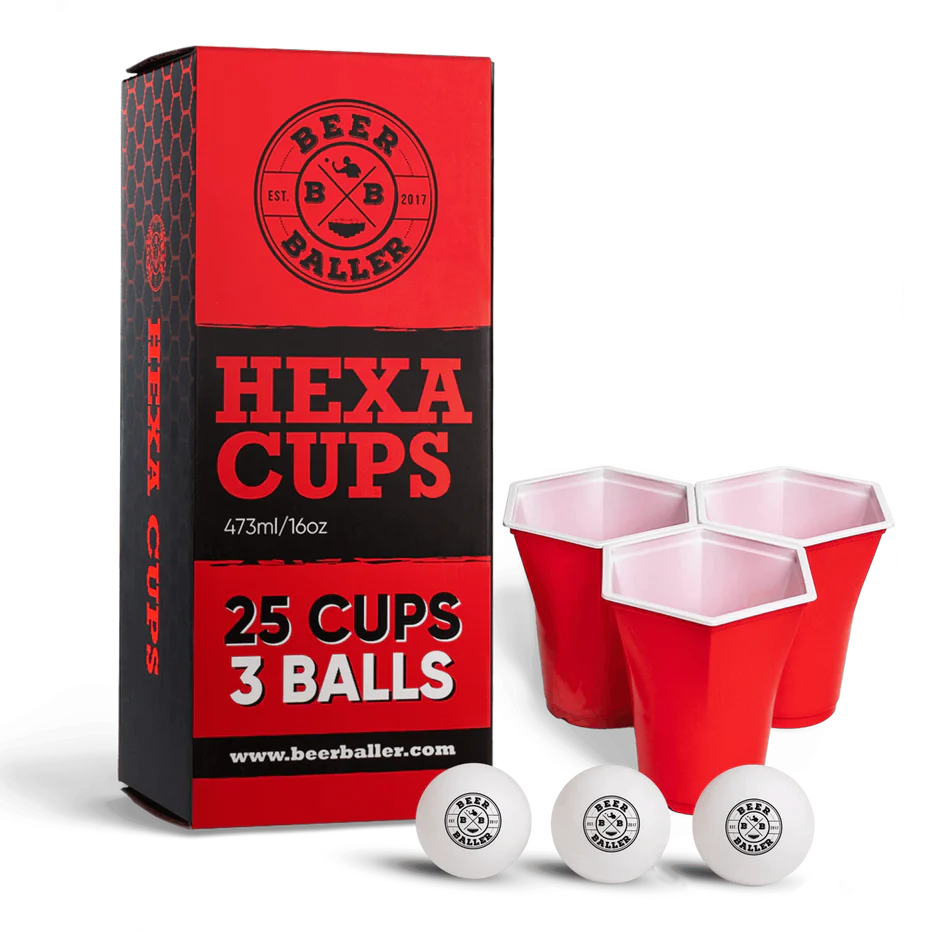 Hexa Beer Pong Becher Set Rot