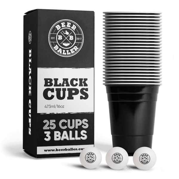 Beer Pong Cup Set Black