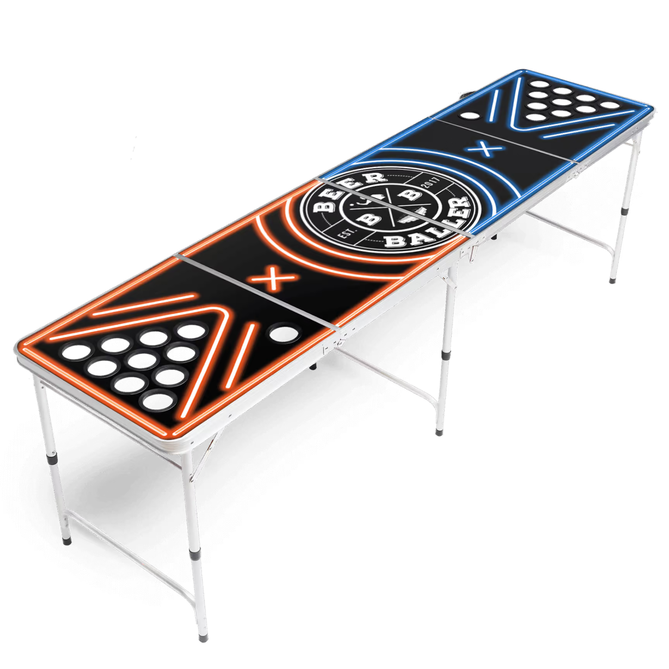 Beer Pong Tisch 'LED NEON' mit Löchern