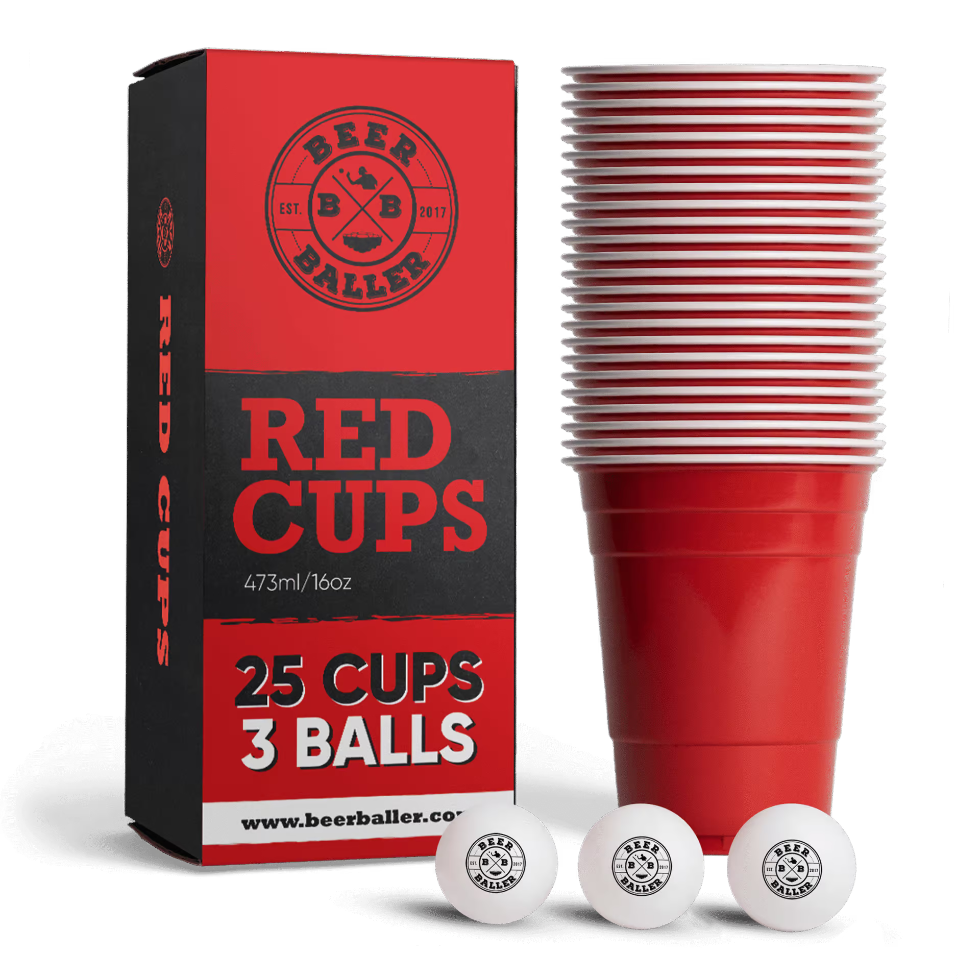 Beer Pong Becher Set Rot