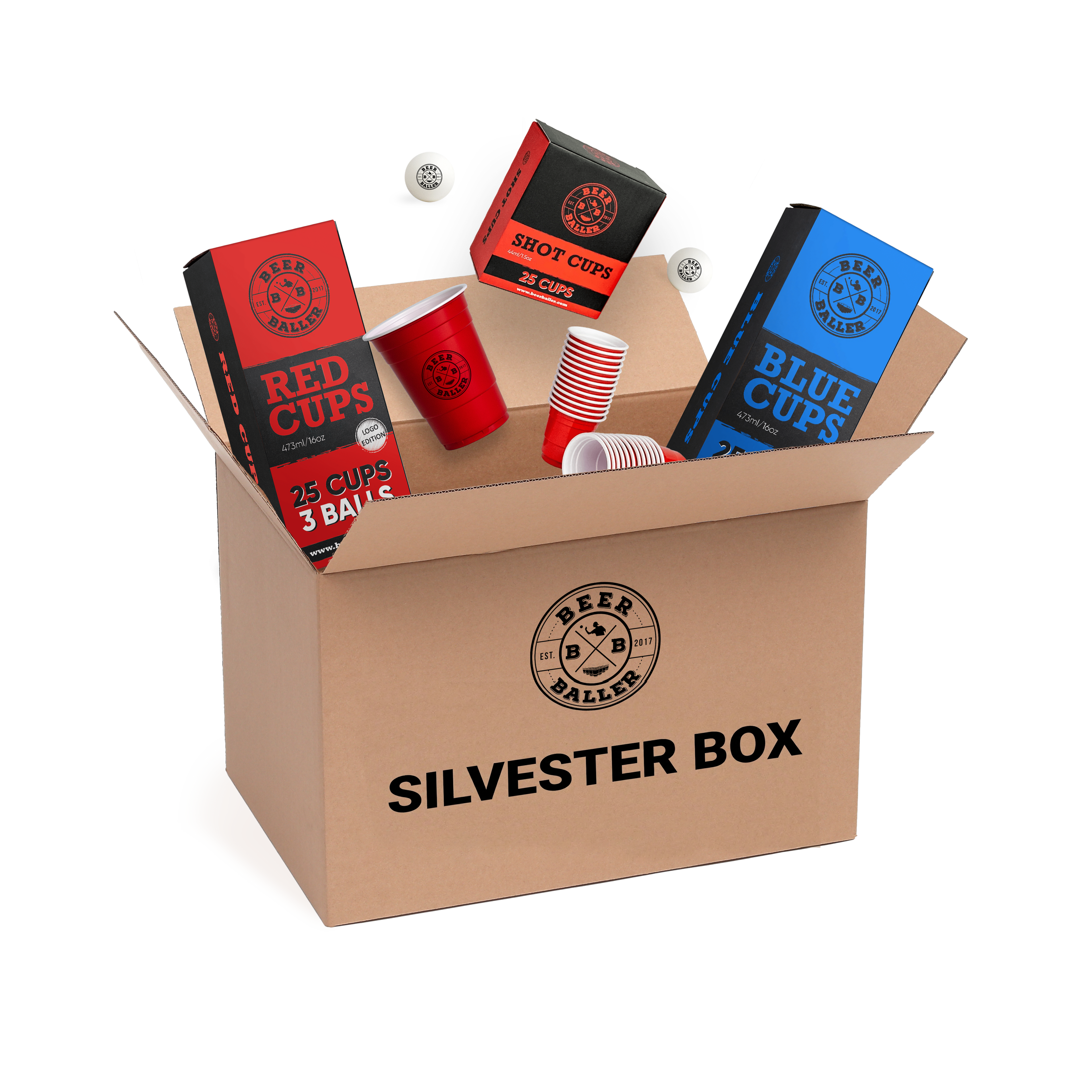 Silvester Box (100 Becher, 12 Bälle & 100 Shot Becher)