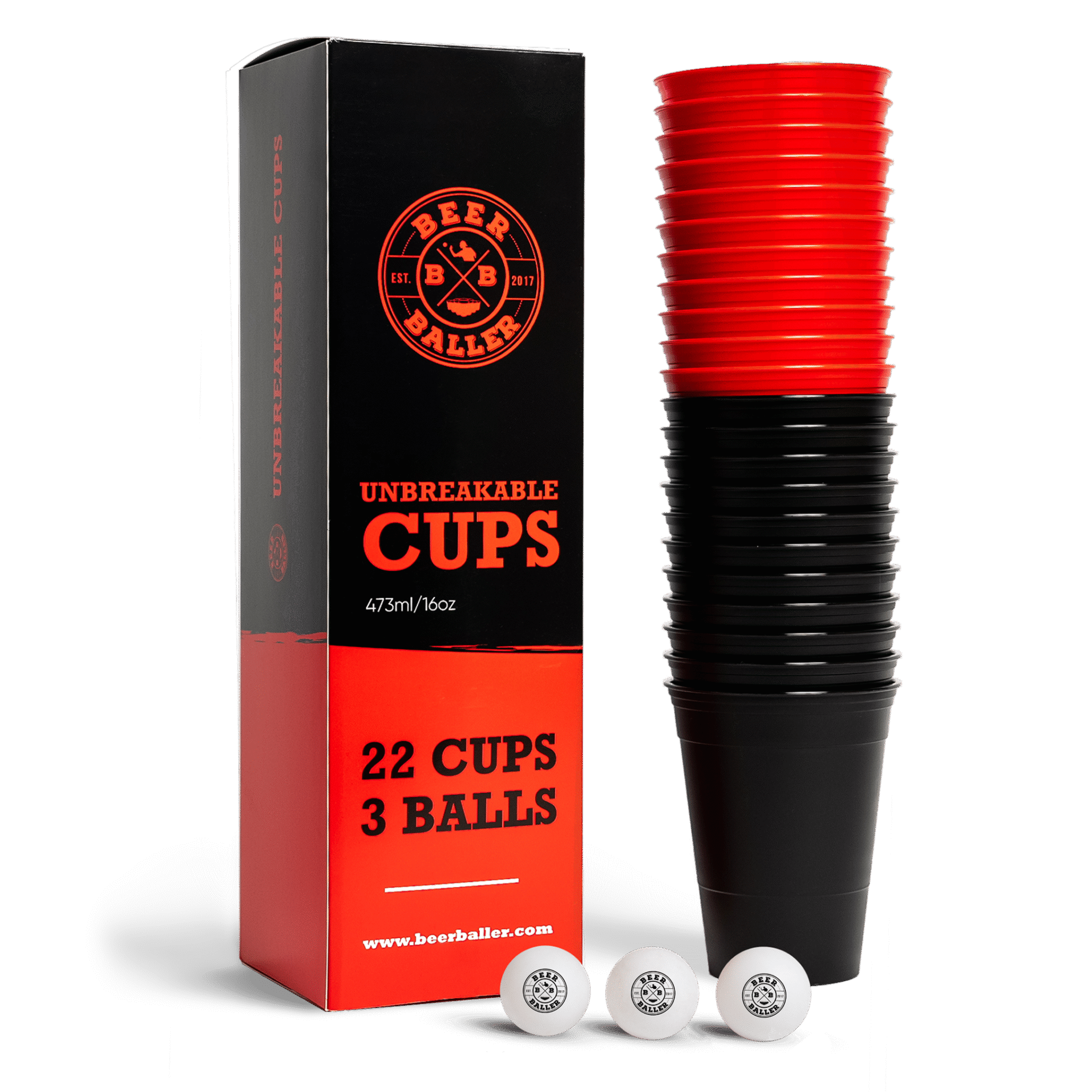 Unbreakable Cups Rot/Schwarz