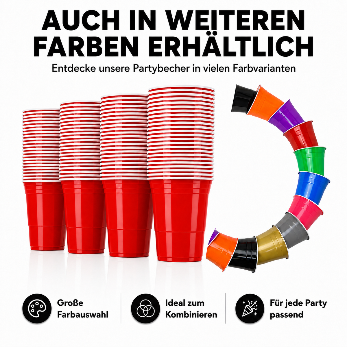Partybecher 473 ml – 100er Set aus BPA-freiem Kunststoff