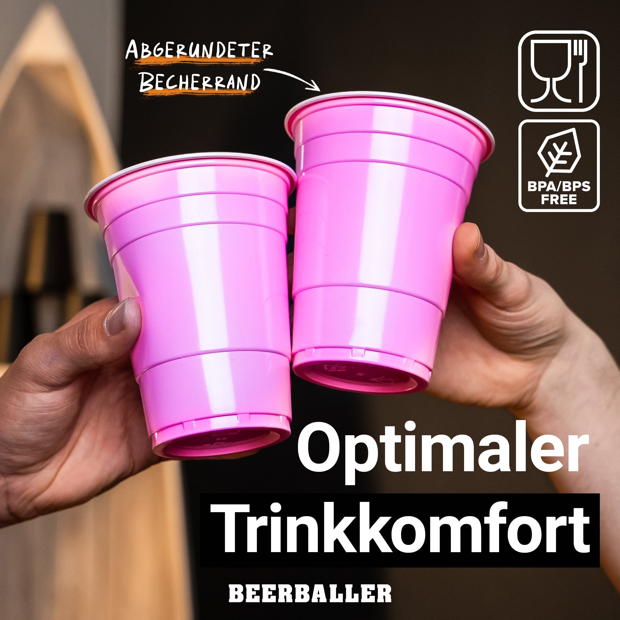 Beer Pong Becher Pink (800x + 96 Bälle) - BeerBaller