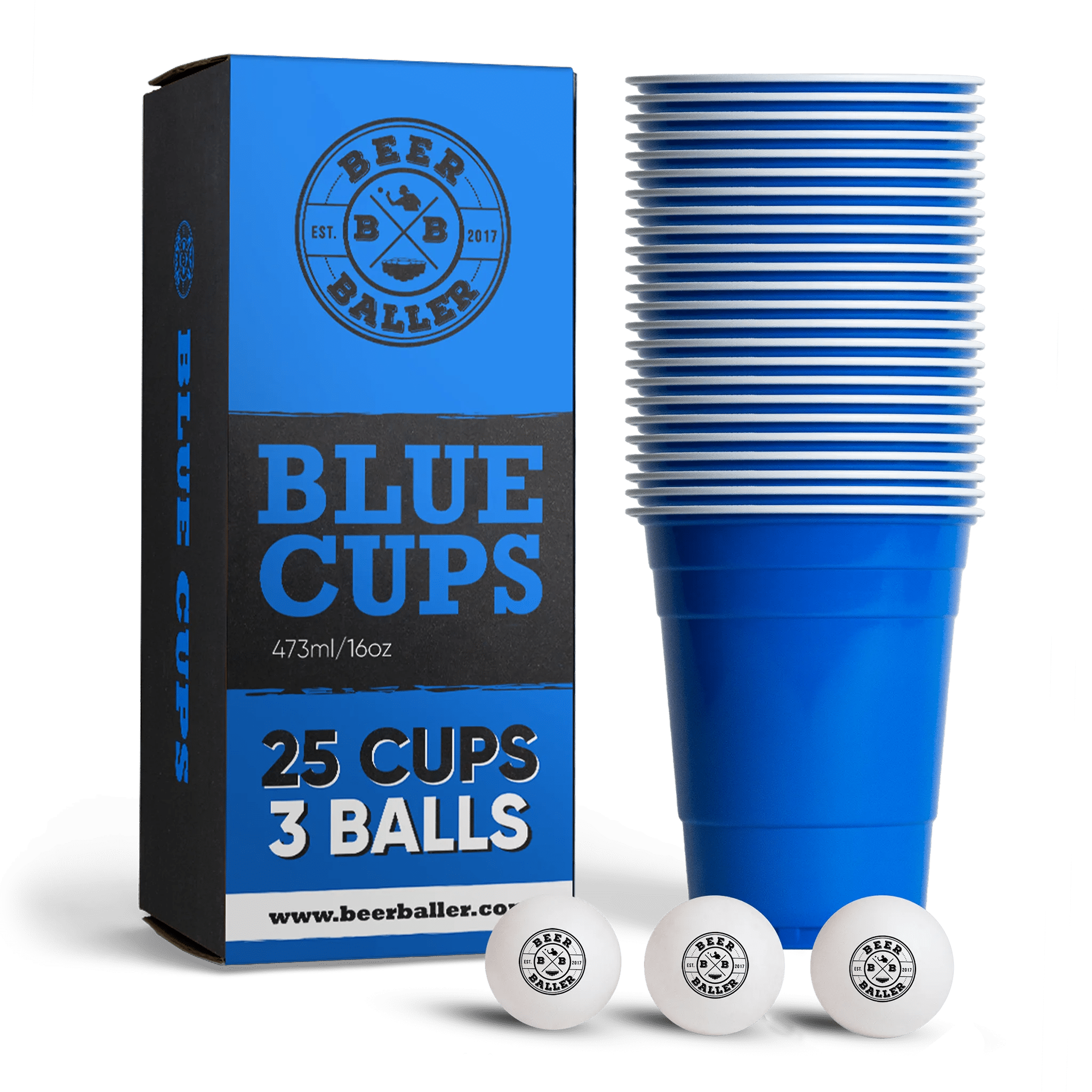 Beer Pong Becher Set Blau - BeerBaller