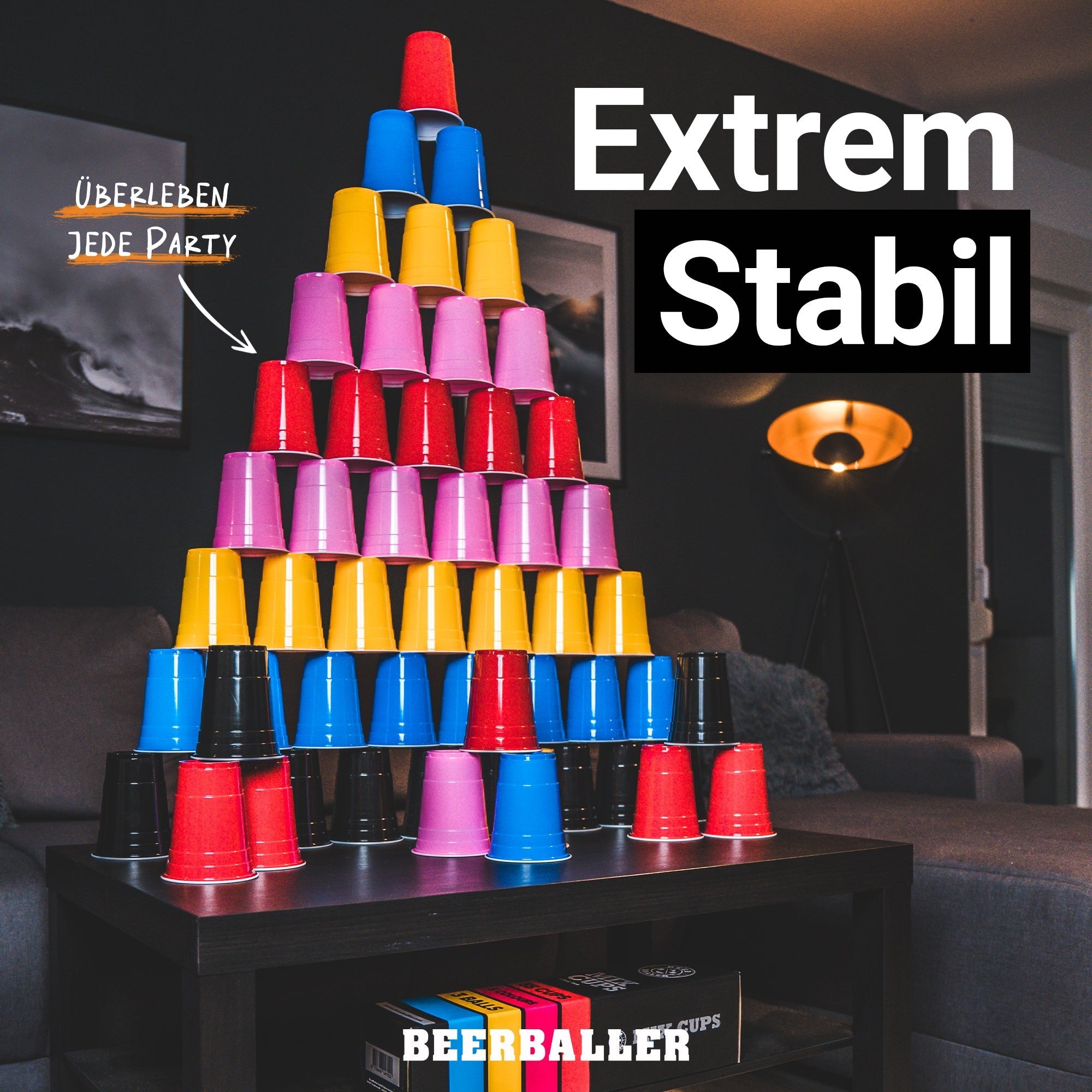 Beer Pong Becher Set Mixed (100x inkl. 12 Bälle) - BeerBaller