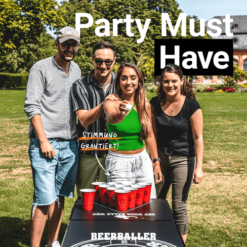 Beer Pong Tisch Set "Allblack" inkl. 50 Becher, 12 Bälle & Party Pong - BeerBaller