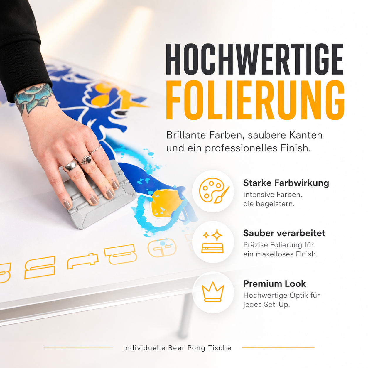 Individueller Beer Pong Tisch