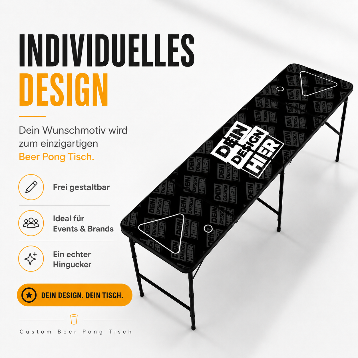 Individueller Beer Pong Tisch