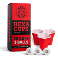 Hexa Beer Pong Becher Set Rot - BeerBaller