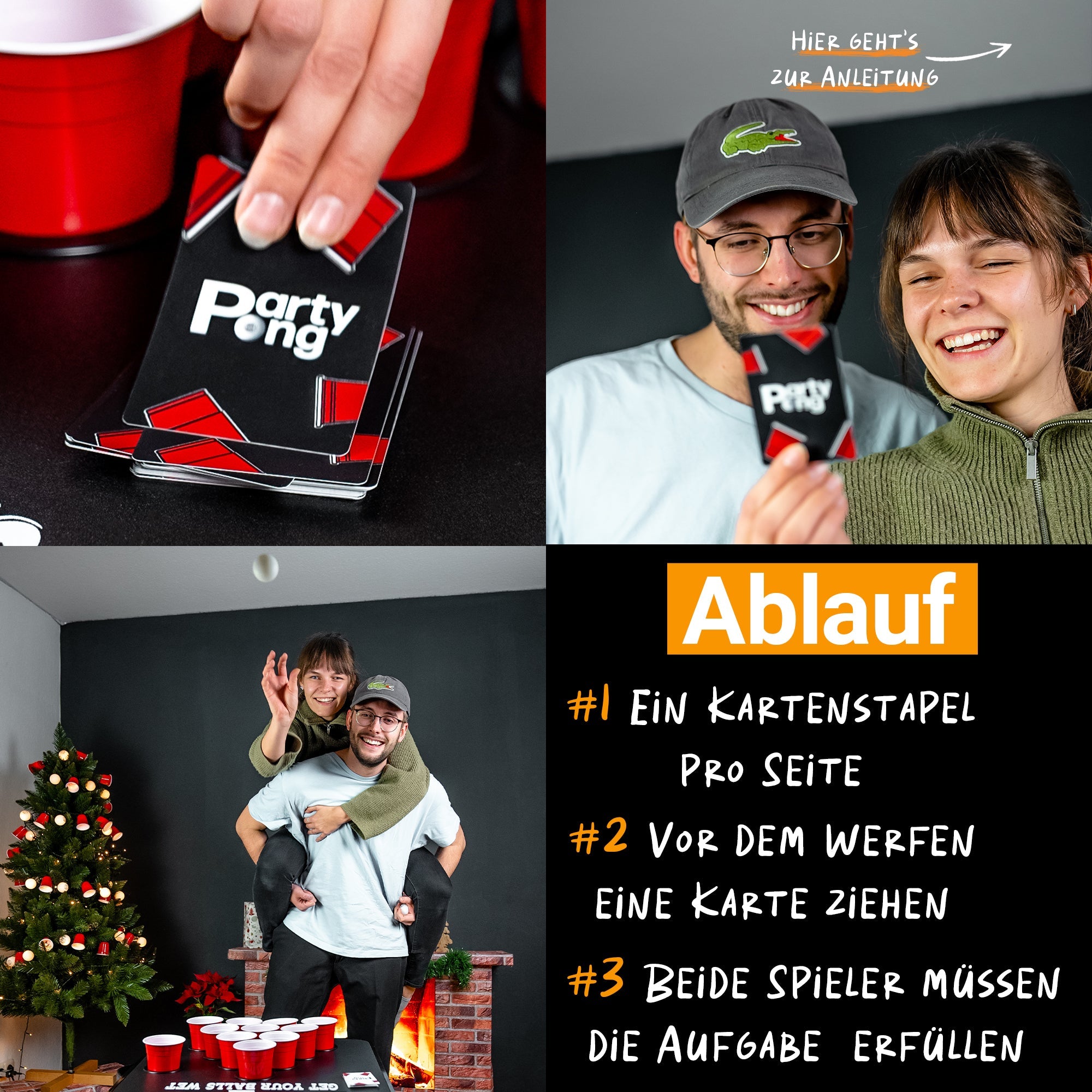 BeerBaller Party Pong - Gioco Di Carte Per Feste Con 56 Missioni, Impermeabile, Per Beer Pong