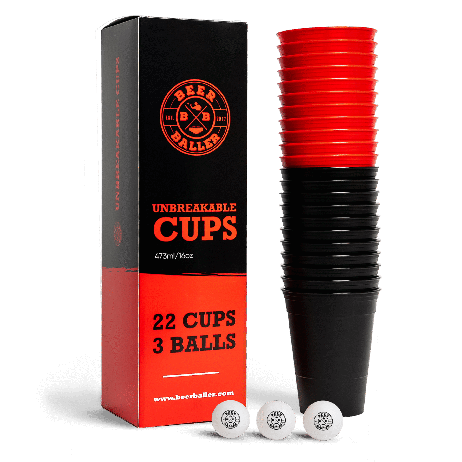 Unbreakable Cups Rot/Schwarz - BeerBaller