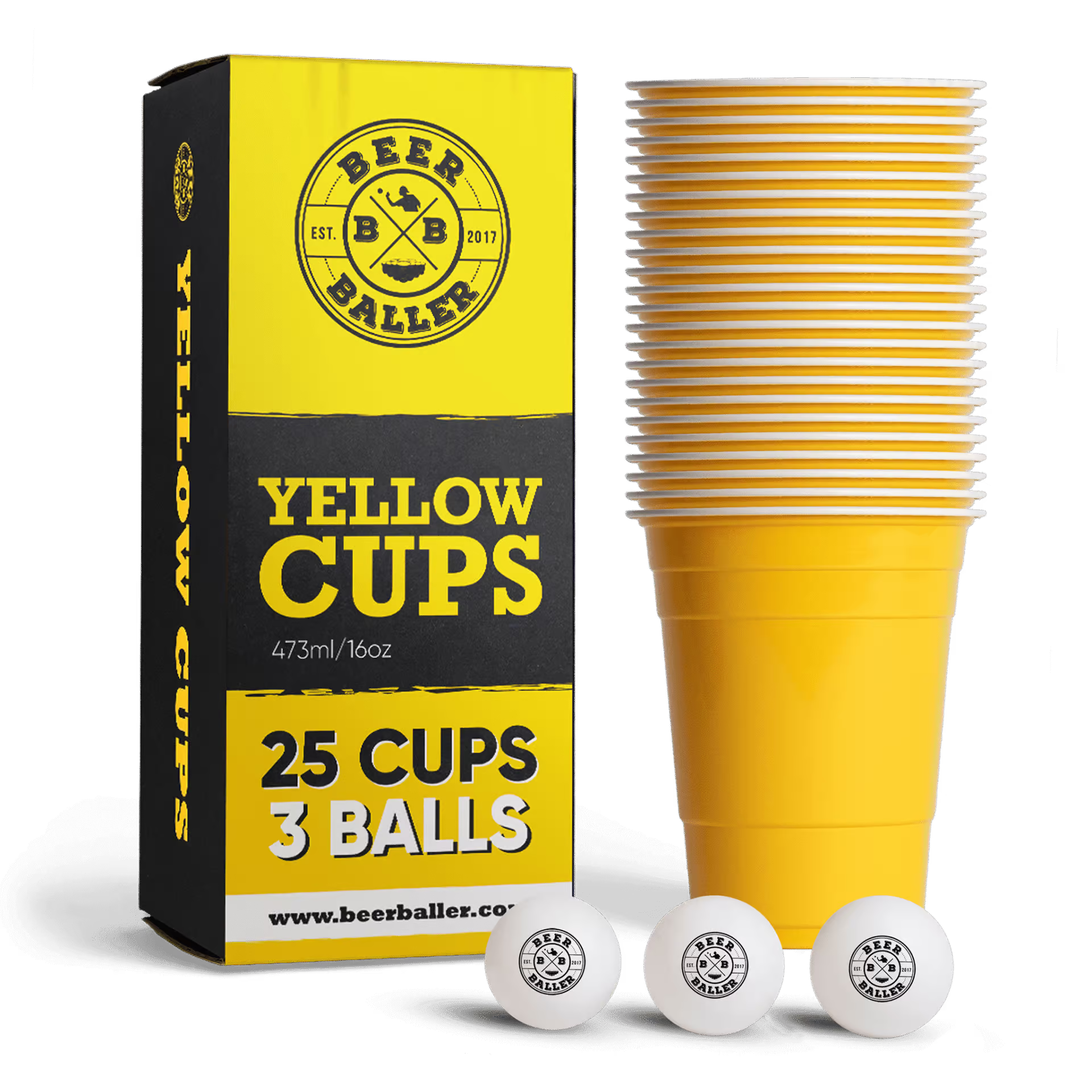 Beer Pong Becher Set Gelb