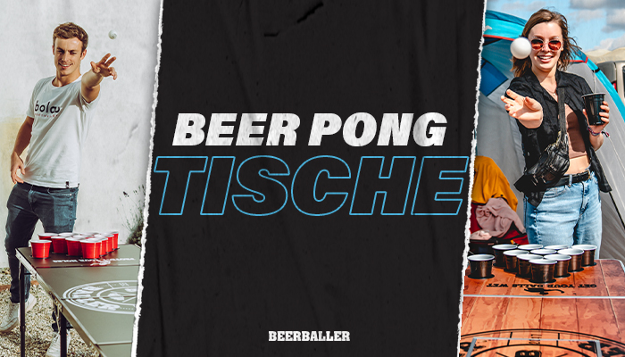 BeerBaller® Beer Pong Tisch Wood 'N' Ice - Original Bier Pong