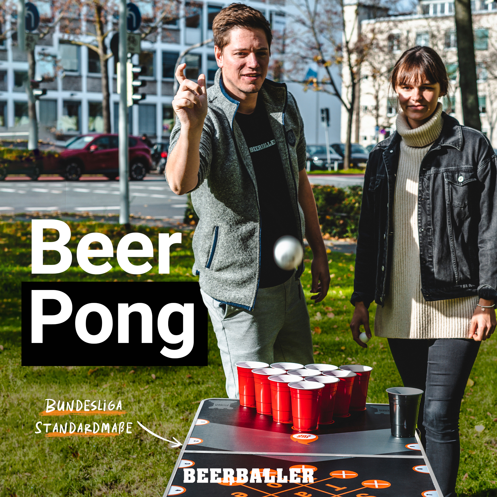 BEERBALLER® Multigame Beer Pong Tisch mit 6 Partyspielen