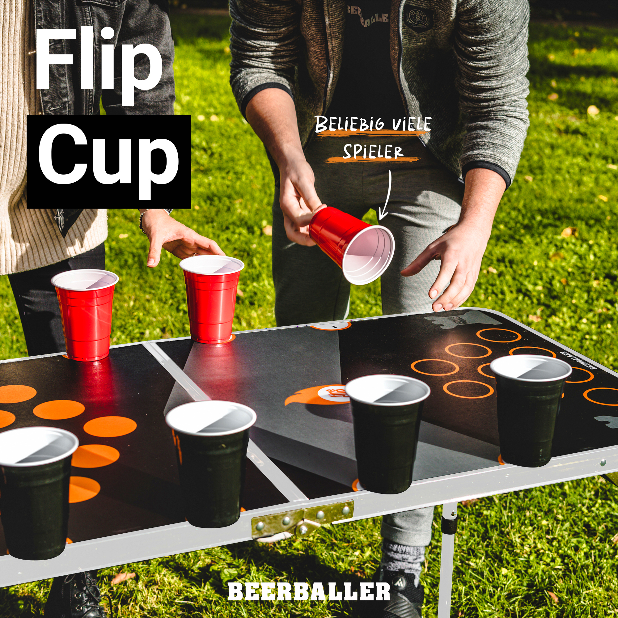 BEERBALLER® Multigame Beer Pong Tisch mit 6 Partyspielen